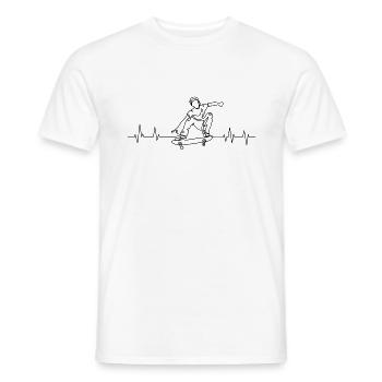 Skateboard heartbeat - Men's T-Shirt - white - Front - AI Model Male 178 dark (178cm)