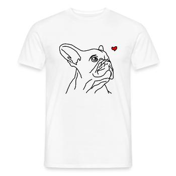Bulldog français - T-shirt homme - blanc - Devant - AI Model Male 178 dark (178cm)
