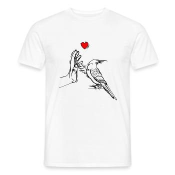 Nymphensittich Liebe Herz Vogel Papagei - Männer T-Shirt - Weiß - Vorne - AI Model Male 178 dark (178cm)