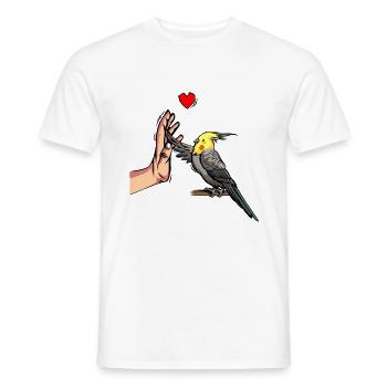 Nymphensittich amour oiseau perroquet - T-shirt homme - blanc - Devant - AI Model Male 178 dark (178cm)