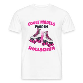 Rollschuhe - Männer T-Shirt - Weiß - Vorne - AI Model Male 178 dark (178cm)