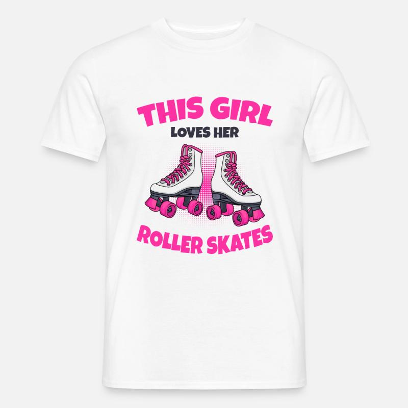 Rollschuhe - Männer T-Shirt - Weiß