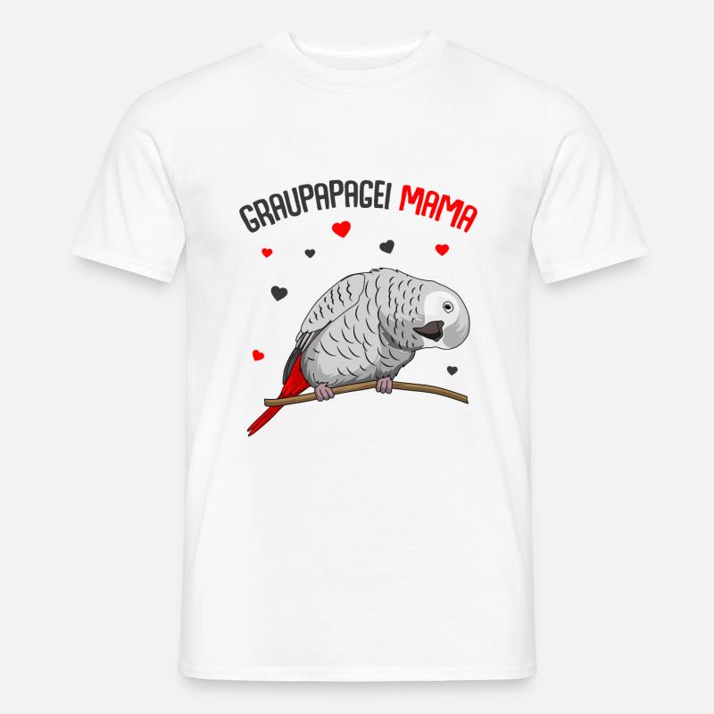 Graupapagei - Männer T-Shirt - Weiß