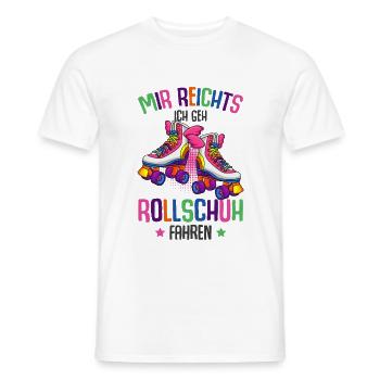 Rollschuhe - Männer T-Shirt - Weiß - Vorne - AI Model Male 178 dark (178cm)