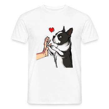 Boston Terrier Dogs Dear Mistress - Men's T-Shirt - white - Front - AI Model Male 178 dark (178cm)