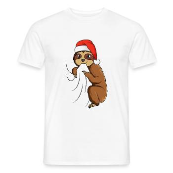 Faultier Weihnachten - Männer T-Shirt - Weiß - Vorne - AI Model Male 178 dark (178cm)