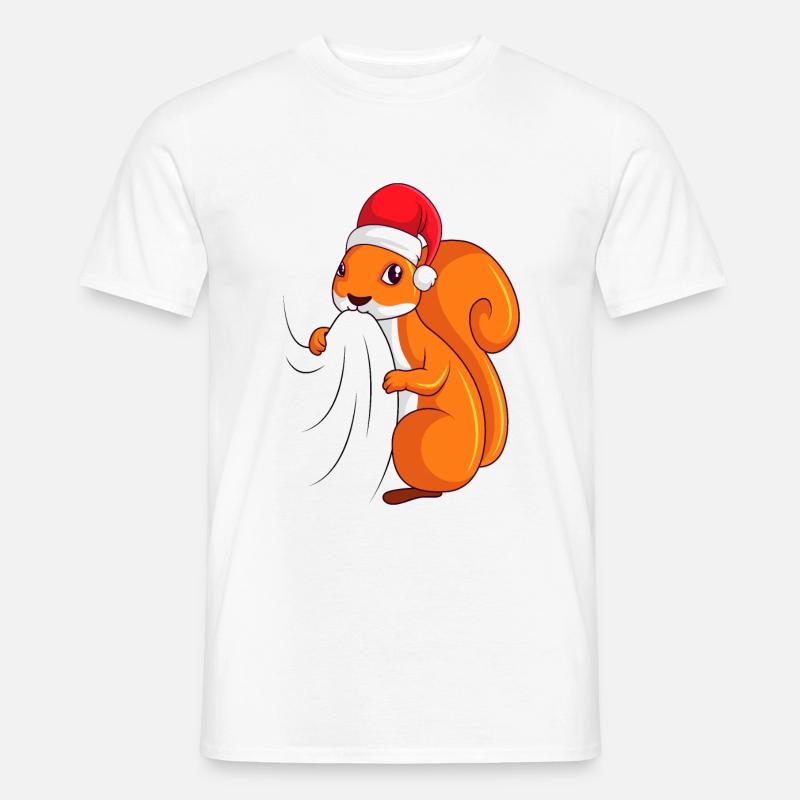 Eichhörnchen Weihnachten - Männer T-Shirt - Weiß