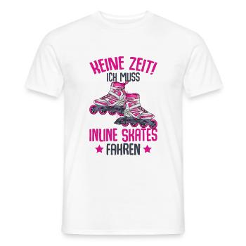 Inline Skates - Männer T-Shirt - Weiß - Vorne - AI Model Male 178 dark (178cm)