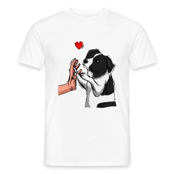 Border Collie Love Dogs Mom Mistress - Men's T-Shirt - white - Front - AI Model Male 178 dark (178cm)