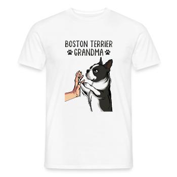 Boston Terrier Grand-mère Chiens Maîtresse - T-shirt homme - blanc - Devant - AI Model Male 178 dark (178cm)