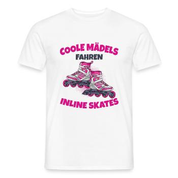 Inline Skates - Männer T-Shirt - Weiß - Vorne - AI Model Male 178 dark (178cm)