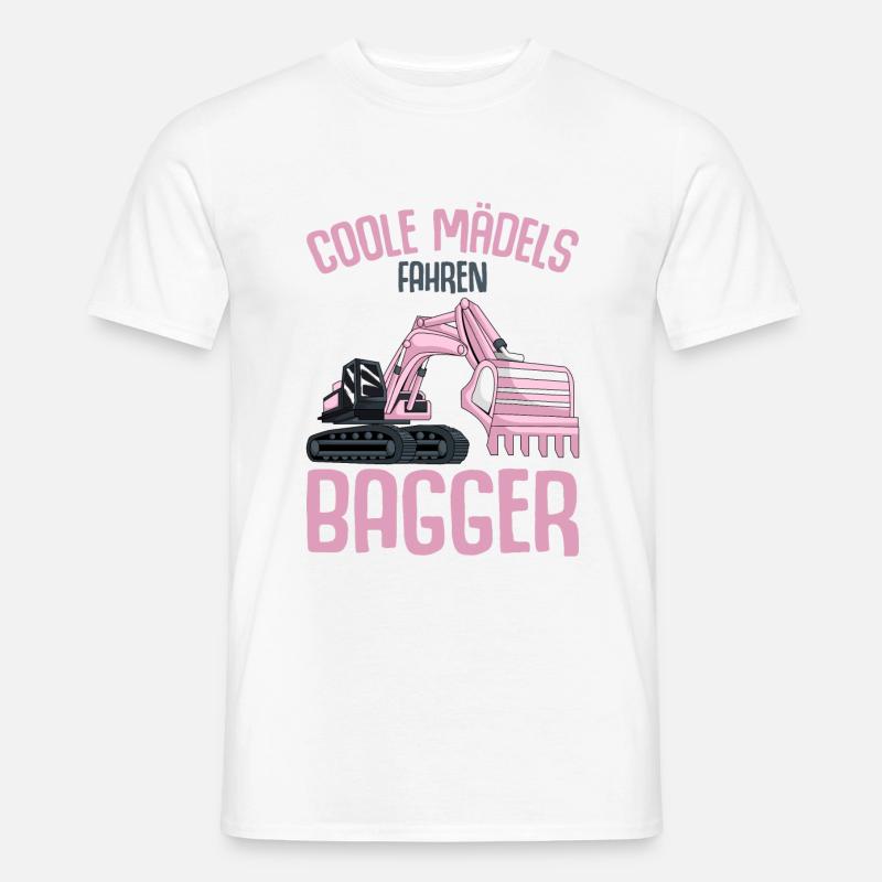 Bagger Mädchen - Männer T-Shirt - Weiß