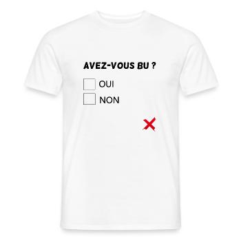 Humour Alcool - Avez-vous bu ? - T-shirt homme - blanc - Devant - AI Model Male 178 dark (178cm)