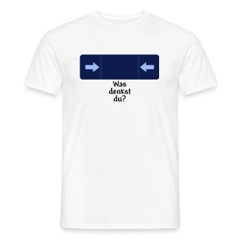 was denkst du schwarz - Männer T-Shirt - Weiß - Vorne - AI Model Male 178 dark (178cm)