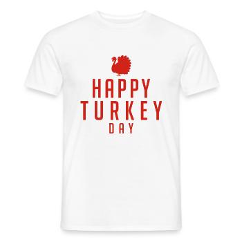 Happy Turkey Day - T-shirt homme - blanc - Devant - AI Model Male 178 dark (178cm)