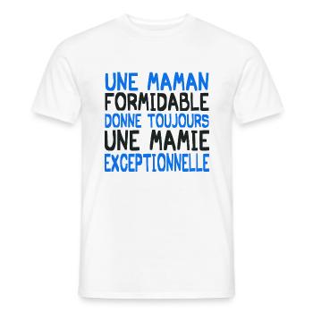 une maman formidable - T-shirt homme - blanc - Devant - AI Model Male 178 dark (178cm)