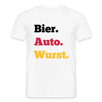 Bier Auto Wurst - Männer T-Shirt - Weiß - Vorne - AI Model Male 178 dark (178cm)