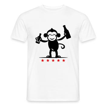 Bière de singe de fête - T-shirt homme - blanc - Devant - AI Model Male 178 dark (178cm)