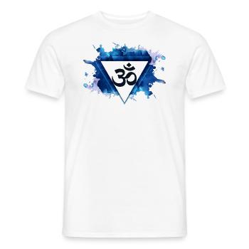 Goa OM im Dreieck mit Farbverlauf - Psytrance - Männer T-Shirt - Weiß - Vorne - AI Model Male 178 dark (178cm)