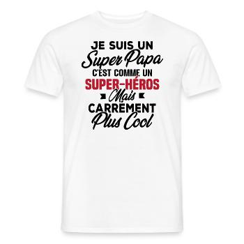 Je suis un super papa - T-shirt homme - blanc - Devant - AI Model Male 178 dark (178cm)