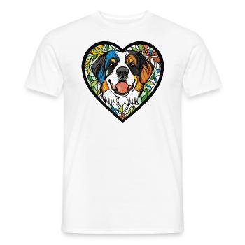 Saint Bernard Hund Herz Love - Männer T-Shirt - Weiß - Vorne - AI Model Male 178 dark (178cm)