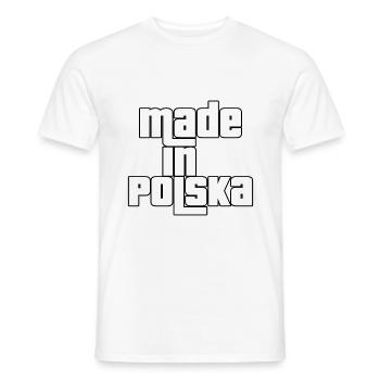 Made in Polska - Men's T-Shirt - white - Front - AI Model Male 178 dark (178cm)
