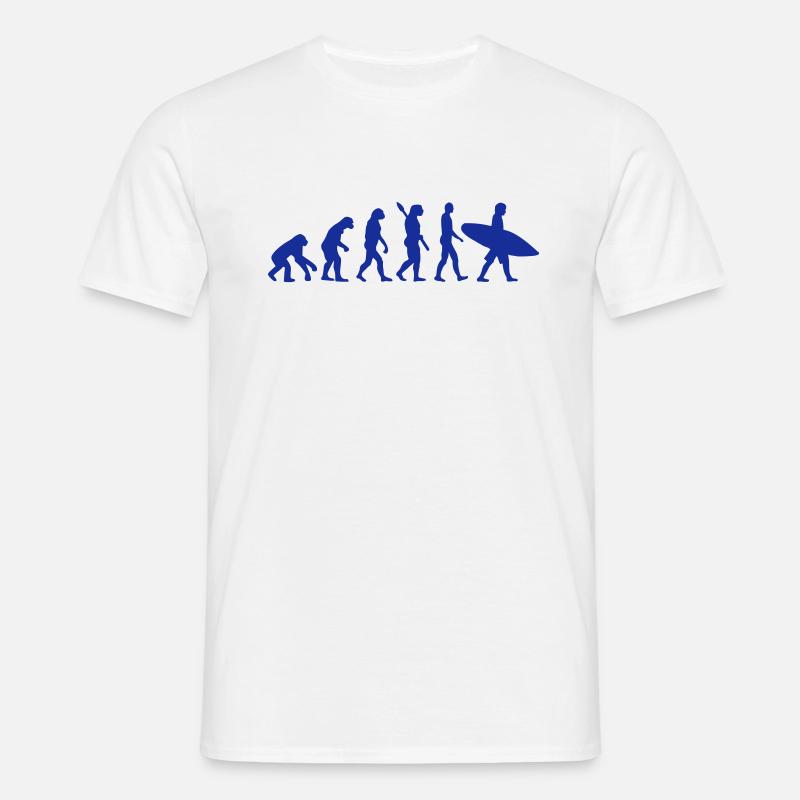 Evolution Surfen - Männer T-Shirt - Weiß