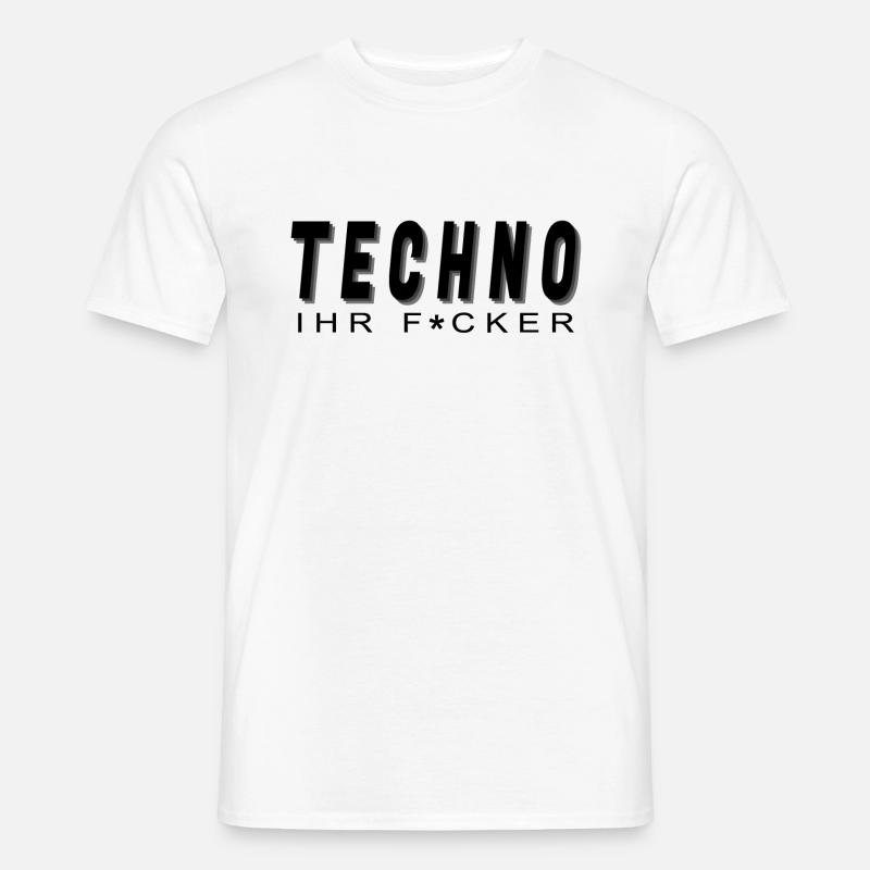 TECHNO - Männer T-Shirt - Weiß