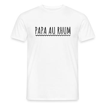 Papa au rhum Humour - T-shirt homme - blanc - Devant - AI Model Male 178 dark (178cm)