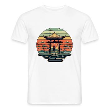 Japanischer Tempel - Männer T-Shirt - Weiß - Vorne - AI Model Male 178 dark (178cm)