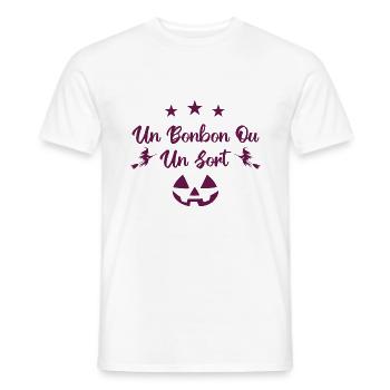 Un bonbon ou un sort - T-shirt homme - blanc - Devant - AI Model Male 178 dark (178cm)