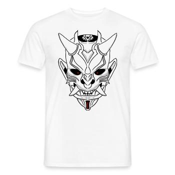 Japan Samurai Monster Skull - Men's T-Shirt - white - Front - AI Model Male 178 dark (178cm)