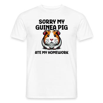 Sorry My Guinea Pig Ate My Homework - Men's T-Shirt - white - Front - AI Model Male 178 dark (178cm)