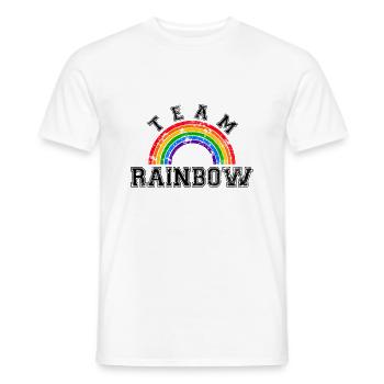 Team Rainbow LGBT Gay Pride Rainbow CSD - Men's T-Shirt - white - Front - AI Model Male 178 dark (178cm)