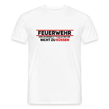Feuerwehr – Zum Retten, nicht zum Kuscheln - Männer T-Shirt - Weiß - Vorne - AI Model Male 178 dark (178cm)