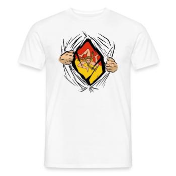 Sizilien Flagge Italien Palermo Trinacria Italia - Männer T-Shirt - Weiß - Vorne - AI Model Male 178 dark (178cm)