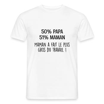 Grenouillère Bébé Annonce Grossesse Message Humour - T-shirt homme - blanc - Devant - AI Model Male 178 dark (178cm)