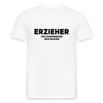 Erzieher – Löwenbändiger im echten Leben - Männer T-Shirt - Weiß - Vorne - AI Model Male 178 dark (178cm)