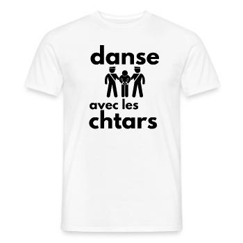 danse avec les chtars - T-shirt homme - blanc - Devant - AI Model Male 178 dark (178cm)
