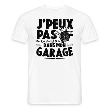 Je Peux Pas J'ai Des Trucs À Faire Dans Mon Garage - T-shirt homme - blanc - Devant - AI Model Male 178 dark (178cm)