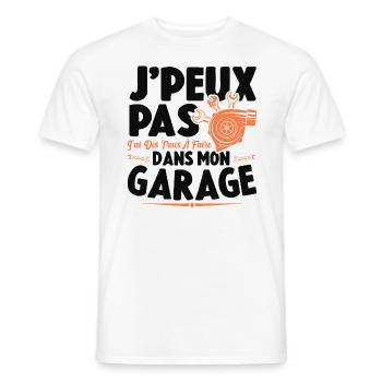 Je Peux Pas J'ai Des Trucs À Faire Dans Mon Garage - T-shirt homme - blanc - Devant - AI Model Male 178 dark (178cm)
