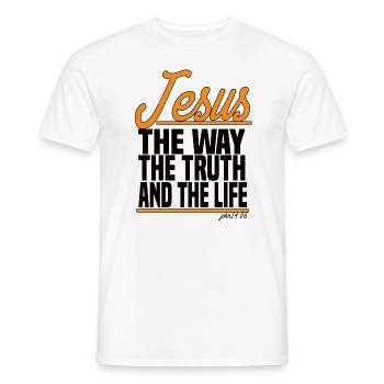 Jesus The Way The Truth And The Life - John 14:06 - Männer T-Shirt - Weiß - Vorne - AI Model Male 178 dark (178cm)