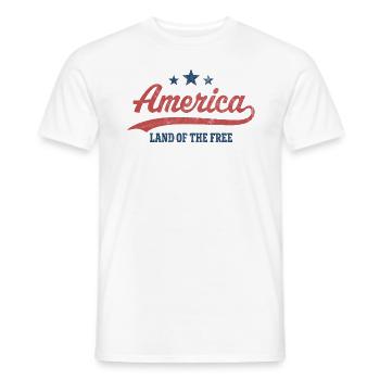 Amerika Land der Freiheit - Männer T-Shirt - Weiß - Vorne - AI Model Male 178 dark (178cm)