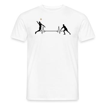 Volleyball Team Frequency Heartbeat Black - Men's T-Shirt - white - Front - AI Model Male 178 dark (178cm)