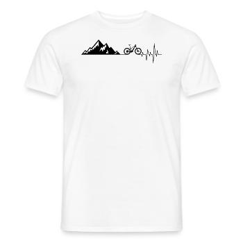 Herzschlag berge Fahrrad MTB Mountanbike - Männer T-Shirt - Weiß - Vorne - AI Model Male 178 dark (178cm)