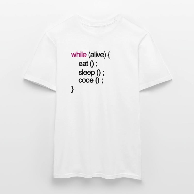 while alive code Informatiker programming coding Männer T-Shirt