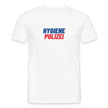 Hygiene Polizei - Männer T-Shirt - Weiß - Vorne - AI Model Male 178 dark (178cm)
