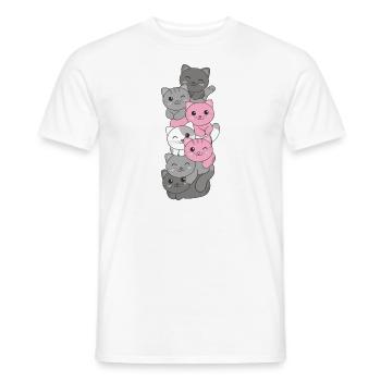 Demigirl Flag cat Pride LGBTQ cute cat - Men's T-Shirt - white - Front - AI Model Male 178 dark (178cm)