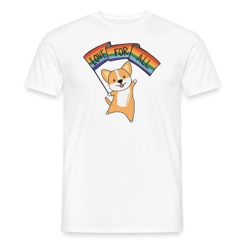 Rainbow Flag Gay Pride LGBTQ Corgi süße Hunde - Männer T-Shirt - Weiß - Vorne - AI Model Male 178 dark (178cm)
