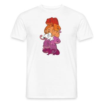 Lesbian Flag Pride LGBTQ süßer Chamäleon Haufen - Männer T-Shirt - Weiß - Vorne - AI Model Male 178 dark (178cm)